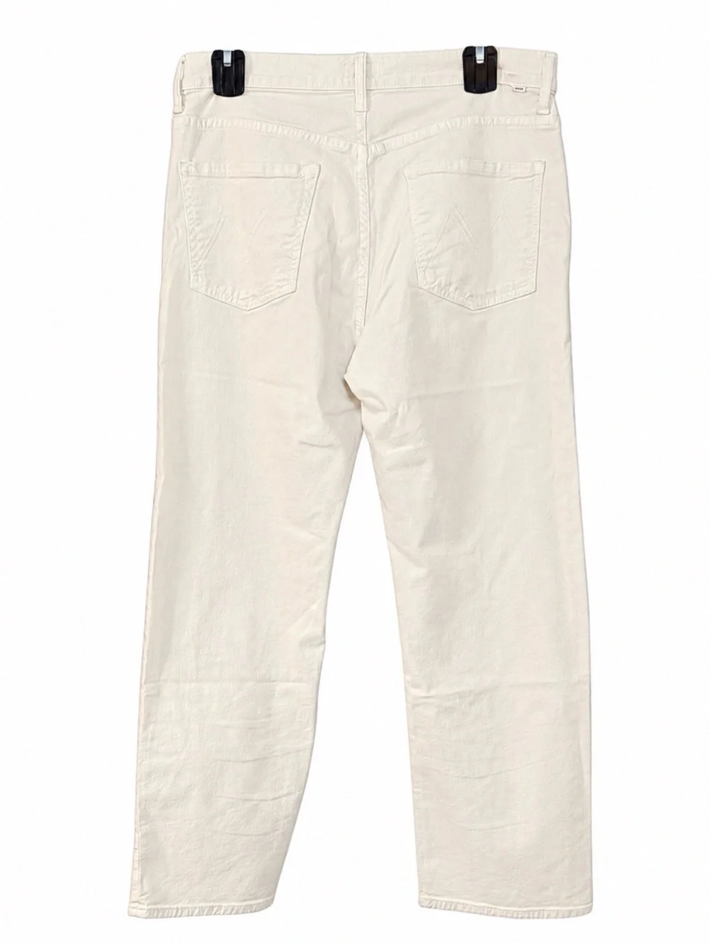 MOTHER The Ditcher Crop Jeans 28 Chalk It Up Cream Straight Leg USA